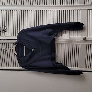 Joah Brown Half Zip Crop Pullover in Washed Navy Size M/L